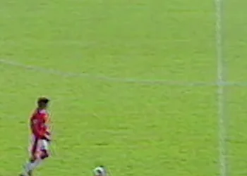 Premier League long range goals video featuring a footballer scoring from the halfway line