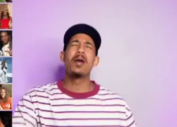 “Male DJ performing a high-energy 2006 throwback mix with colorful LED lights and song list, celebrating songs that turn 20 years old in 2026.”