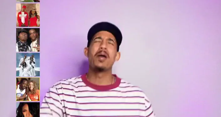 “Male DJ performing a high-energy 2006 throwback mix with colorful LED lights and song list, celebrating songs that turn 20 years old in 2026.”